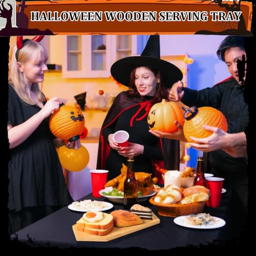 Coffin-Shaped Cutting Board with Juice Groove - Halloween Charcuterie Board, Bamboo