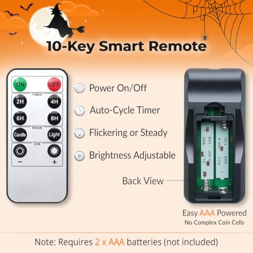 Halloween LED Pumpkin Lights with Remote & Timer - Orange Pumpkin Variation