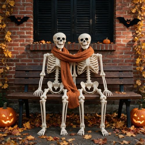 Life Size Skeleton Halloween Decoration 5.4FT - Easy to Pose & Reusable - Oceanite