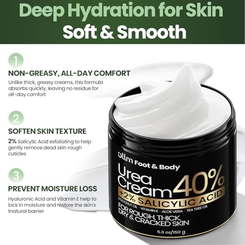 Urea Foot Cream 40% with Salicylic Acid for Callus Removal & Skin Softening
