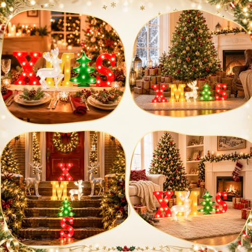 Christmas Marquee Light Up Letters - Deer Letter Christmas Light