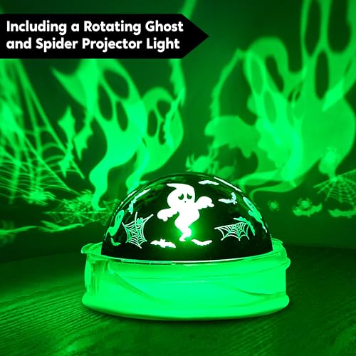 6 Ft Halloween Inflatable Witch and Cauldron Yard Decor with Rotating Ghost Light