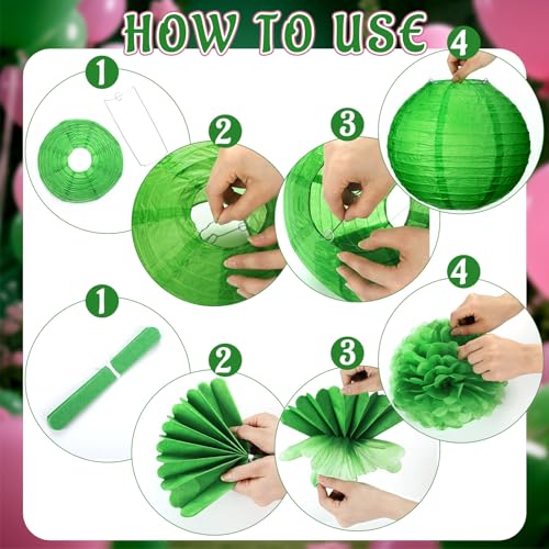 31 Pcs Witch Birthday Decorations Set - Pink & Green Party Supplies