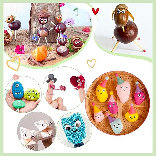 Self-Adhesive Wiggle Googly Eyes Set - 800pcs Assorted Sizes for Crafts and DIY