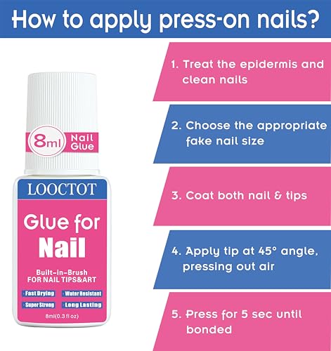 Super Strong Nail Glue for Tips & Acrylic Nails - Waterproof & Fast-Drying