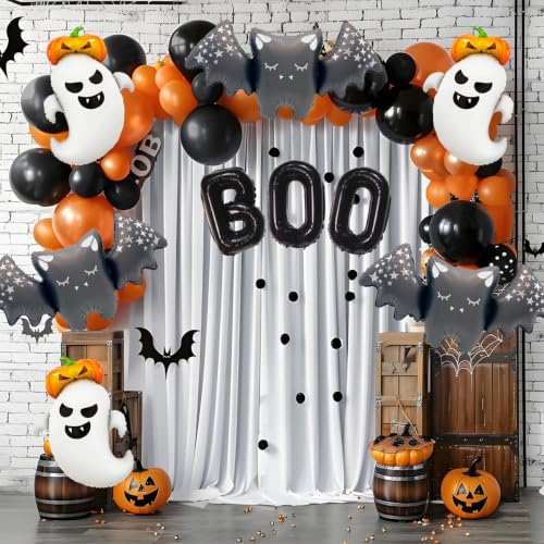 Halloween Balloons Set - Ghost, Pumpkin, Bat Foil Balloons for Party Decorations
