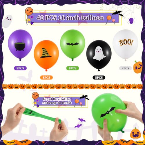 Halloween Baby Shower Balloon Box Set with Party Decorations - Black & Cute Variation