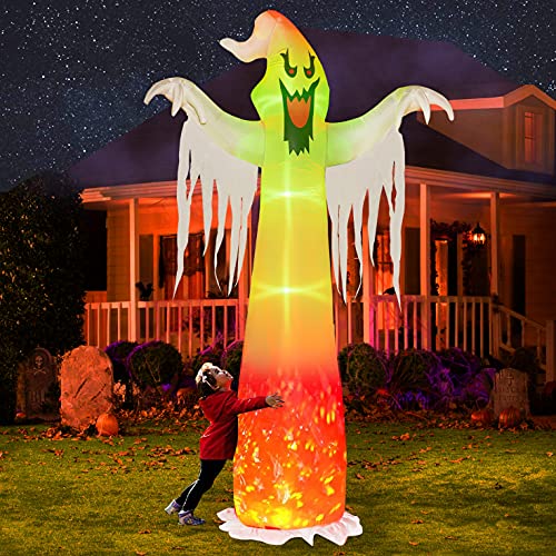 9 FT Halloween Inflatable Ghost with LED Lights Outdoor Yard Decoration