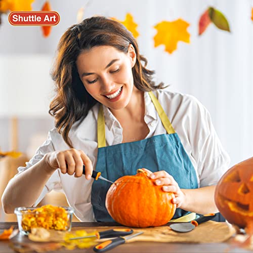 Halloween Pumpkin Carving Kit with Stainless Steel Tools & Stencils - Safe & Reusable