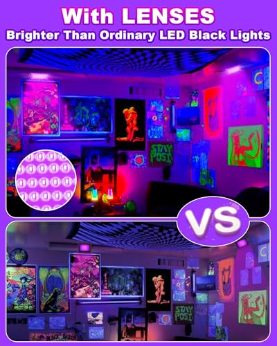 50W Black Light Bulbs 2 Pack for Halloween Glow Party Outdoor Indoor IP66 Waterproof