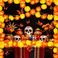 Day of The Dead Decorations with 12 Butterfly - Yellow-Orange Variation, 2 Pack