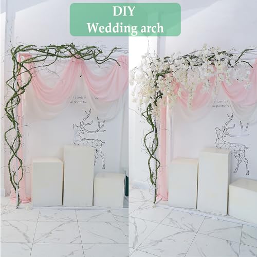118 Inch Green Bendable Faux Grapevine Garland Wall Decor - Big / Green