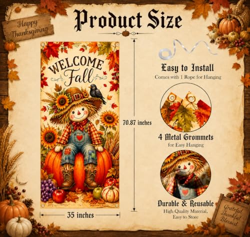 Thanksgiving Door Cover Decoration 71 x 35 Inches - Style C