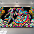 Dia de los Muertos Banner 71x43 Inches Mexican Fiesta Party Decor Sugar Skull Backdrop