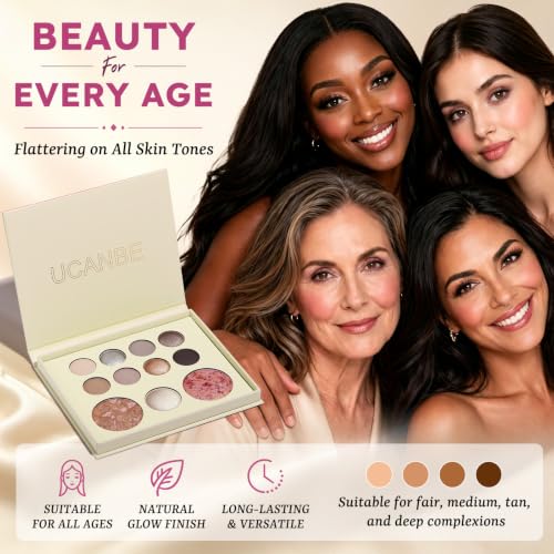 Baked Makeup Palette Set with Blush, Highlighter, Bronzer & Eye Shadows - Travel Friendly