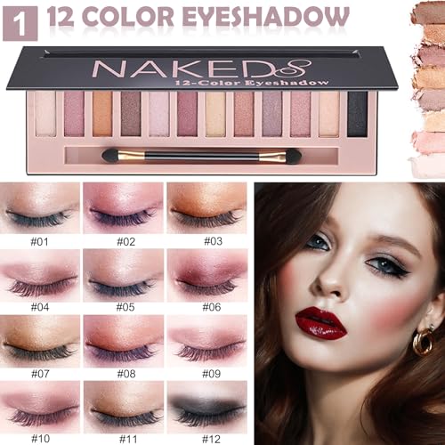 All in One Makeup Kit for Women & Teens - 12 Shimmer Colors - Professional & Beginner Sets