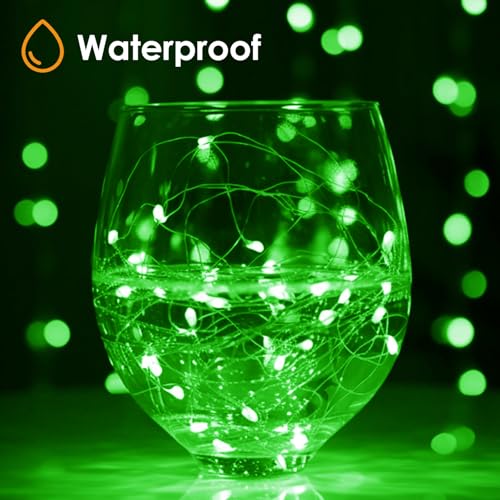 Battery Fairy Lights 5 Pack with Timer, 50 LED Mini String Lights for Indoor Decor - Green
