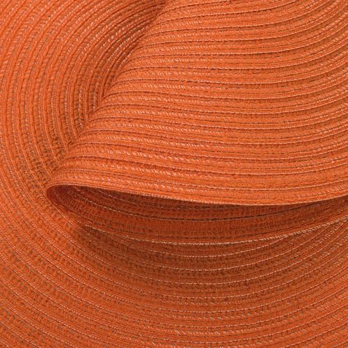 Round Braided Placemats Set of 4 - Autumn Fall Table Decor, Bright Orange
