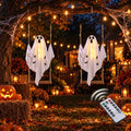 Outdoor Halloween Ghost Decorations with Lights and Remote Control - 2 Pack