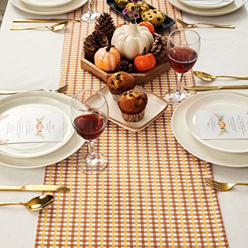 Fall Table Runner 14x90 Ginger Spice Cotton Boho Farmhouse Decor - Folkulture