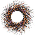 24-Inch Halloween Wreath Black Orange Purple Front Door Decor - Handmade, Reusable Seasonal Decoration