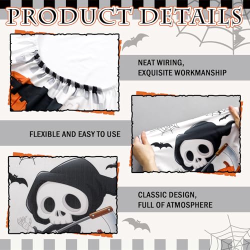 Halloween Chair Covers 6-Pack Spooky Ghost Skeleton Pumpkin Bat Witch Decor