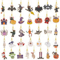 AUGSUN Halloween Mini Ornaments Set - Spooky Ghost, Bat, Skeleton, Pumpkin, Witches, Black Cat & Spider Decorations for Small Tree - Variation: Halloween
