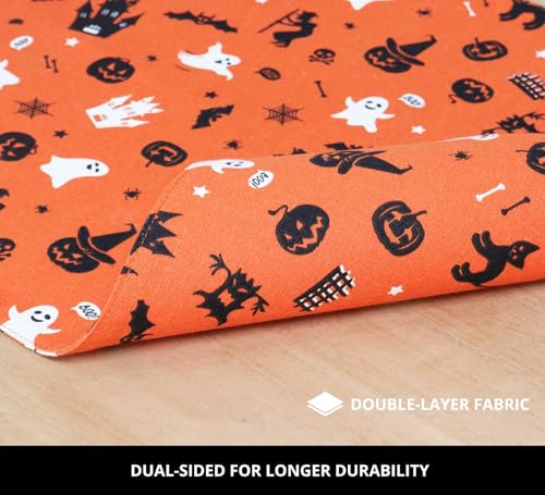 Halloween Placemats Set of 4 - 13x19 Inch Ghost Witches Trees Design