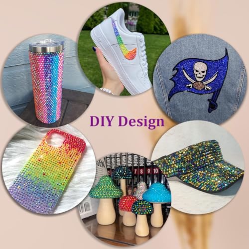 Jelly Multicolored 3mm & 4mm Rhinestones Bedazzling Kit with Glue - 46000 Pcs