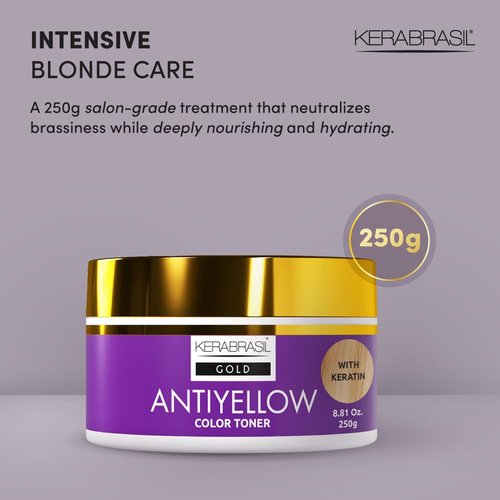 Antiyellow - Neutralizing Treatment for Brassy Tones | Deep Hydration for Cool Blonde Hair - Pearlized Finish