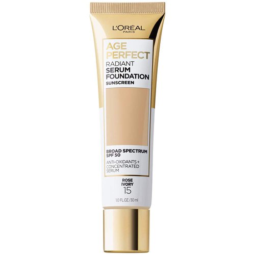 L'Oreal Paris Age Perfect Radiant Serum Foundation - SPF 50, Rose Ivory, 1 Ounce