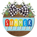 Ice Lolly Summer Door Sign - Welcome Summer Wreath Decor - 12x12 Inch