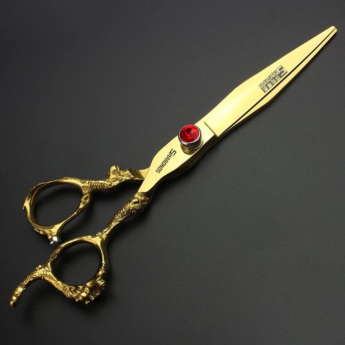 Gold 6/78/9 Inch Professional Haircut Scissors, Multifunctional Haircut Scissors Set (7 Inch Flat Scissors)