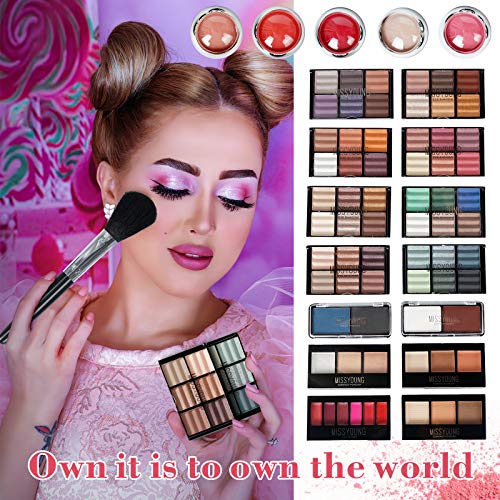 Joyeee Red All-in-One Makeup Kit 106Pcs Women Full Set with Travel Case