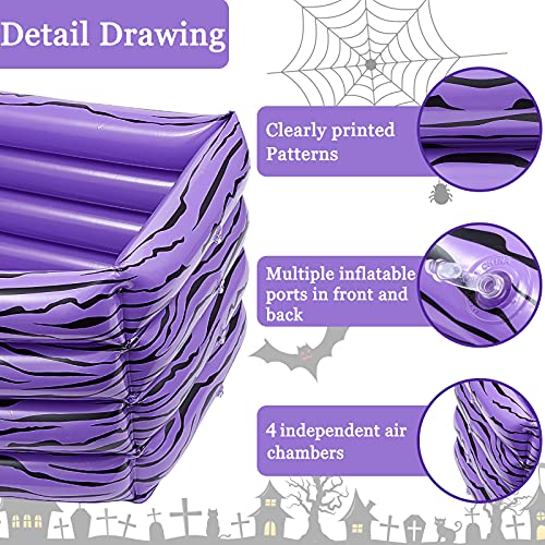 Halloween Inflatable Coffin Cooler - 43 Inch Purple Drink Holder for Parties