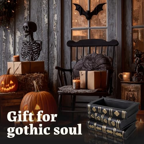 Gothic Book Vase - Black Magic Tome Flower Pot & Candy Bowl Decor