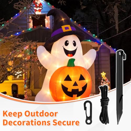 34-Piece Inflatable Stakes and Tethers Set for Halloween & Holiday Decorations