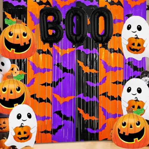 Halloween Balloons Set - Ghost & Pumpkin Foil Balloons for Party Decorations