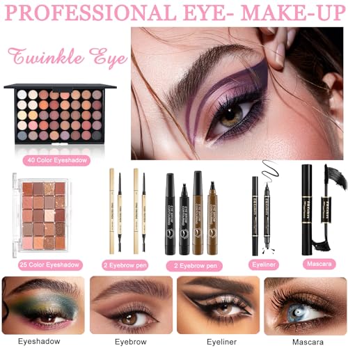 Makeup Kit for Women Full Set Matte Eyeshadow - 40 Colors, Lip Gloss & Brushes
