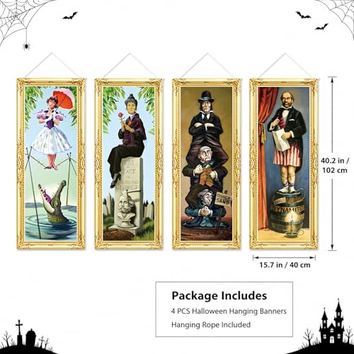 Halloween Decorations 4-Piece Spooky Mansion Banner Set Indoor Outdoor