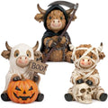 Halloween Highland Cow Figurines Set - Mummy Reaper Ghost Decor - Variation of THIS Listing