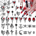 Halloween Nail Charms Rhinestones Set - Gothic Nail Art Decorations 38 Pcs