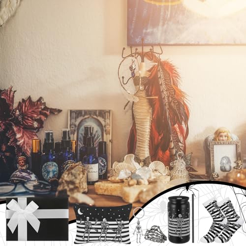 Halloween Skeleton Gift Set - Gothic Dancing Skeleton Figures for Men and Women