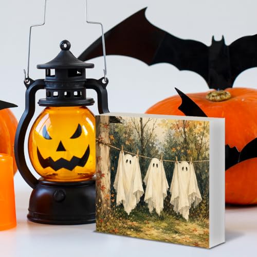 Funny Halloween Ghost Sign Decor - Spooky Wood Block Sign - Variation 20