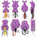 Purple Insect Fondant Molds - Bug Cake Decoration Silicone Set for Halloween