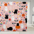 Halloween Shower Curtain 72x84 Inches Pumpkin Lantern Gothic Bathtub Decor Waterproof