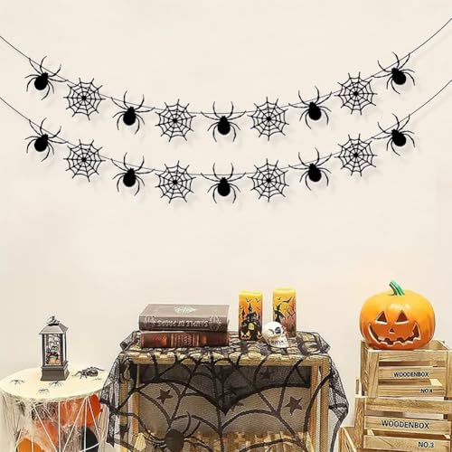 Halloween Spiderweb Banner Party Decorations Outdoor Indoor Garland - Reusable