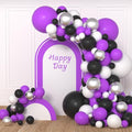 Purple Black White Silver Balloon Arch Garland Kit - Party Decorations Variation