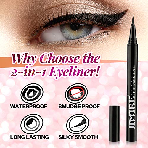 Eyeliners for False Eyelashes - Extra Strong Hold 2-in-1 Magic Eyeliner H - No Glue or Magnet Needed