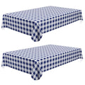 Rectangular Waterproof Vinyl Tablecloth with Flannel Back Navy & White 102" x 60" - Misaya